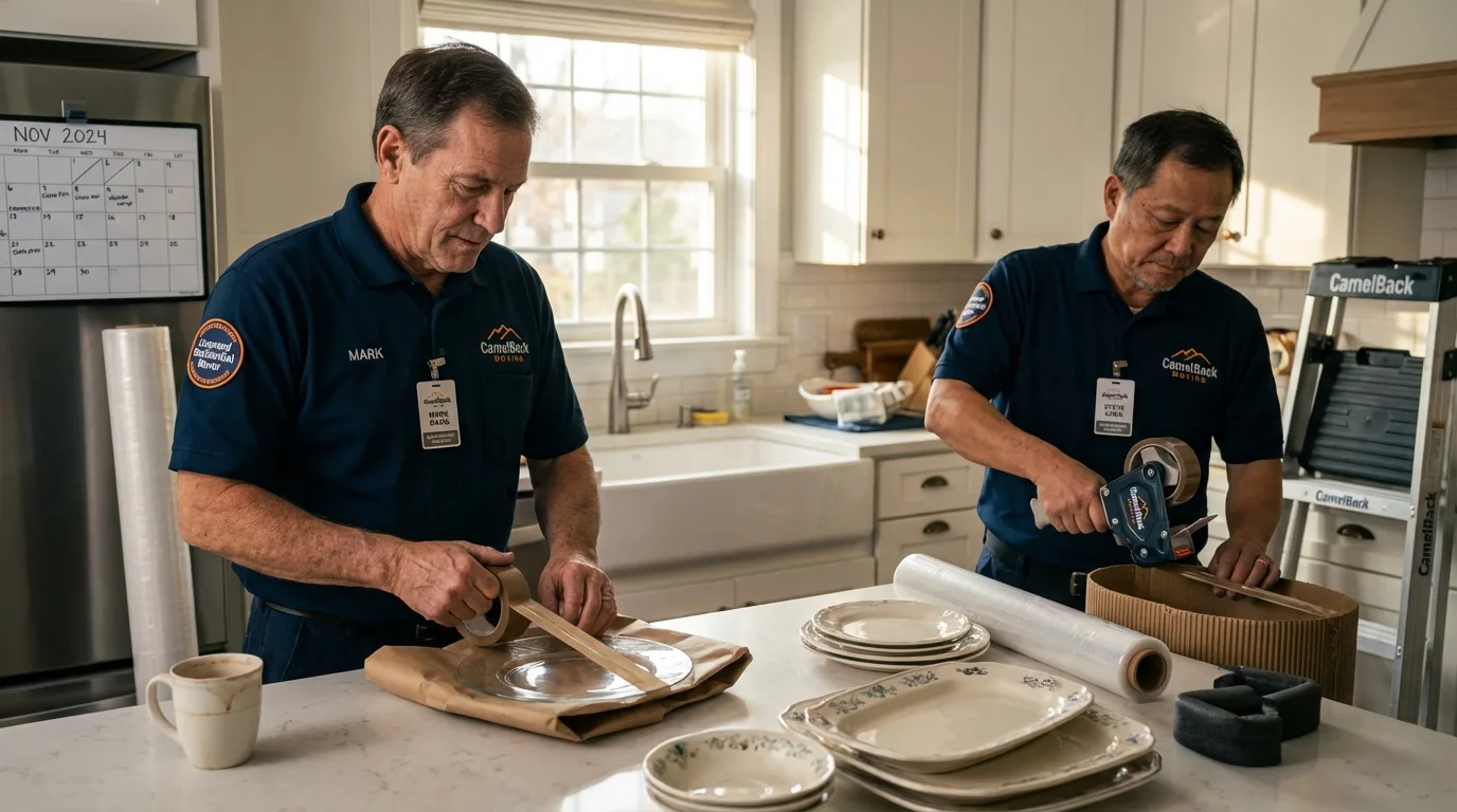 Professional crew packing kitchen dishware in Bossier City, LA